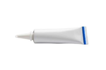 Minimalist White Squeeze Tube with Blue Accent and Droplet