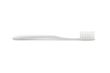 Minimalist white toothbrush presentation for oral hygiene product advertising