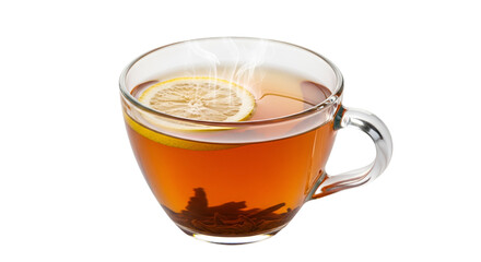 Steaming Cup of Tea with Lemon Slice graphic design