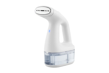 Modern white portable handheld garment steamer with transparent water tank