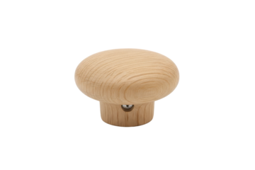 Natural wood mushroom-shaped cabinet knob with a minimalist design