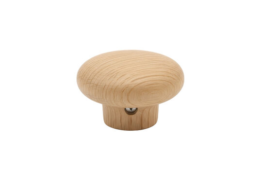 Natural wood mushroom-shaped cabinet knob with a minimalist design