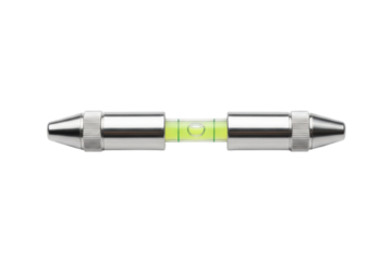 Precision instrument with a vibrant green bubble indicating perfect horizontal alignment