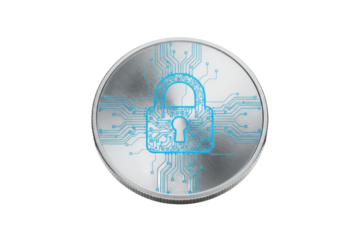 Secure Digital Data Protection Concept With Circuitry Padlock Symbol Design