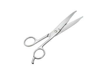 Shiny scissors isolated on a pale surface, showcasing precision and sharp blades without a