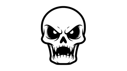 Fototapeta premium Menacing Black and White Skull Illustration.