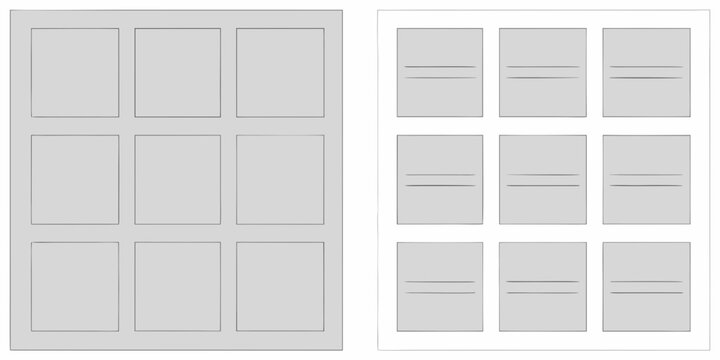 Gray grid patterns on white backgrounds a visual comparison of layouts