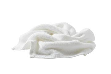 Soft Textured White Towel Drape with Gentle Folds in Minimalist Setting