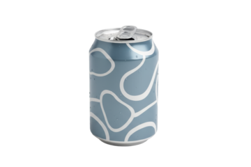 Soda can with patterned design against a smooth, soft, and subtle visual tone