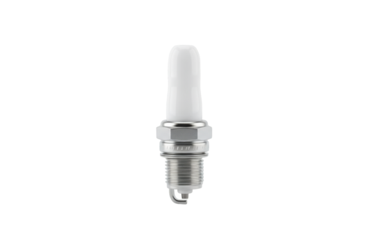 Spark plug with illumination isolated on neutral backdrop showing mechanical concept - Powered by Adobe