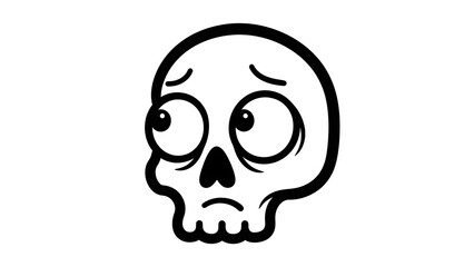 Fototapeta premium Simple black and white skull illustration.