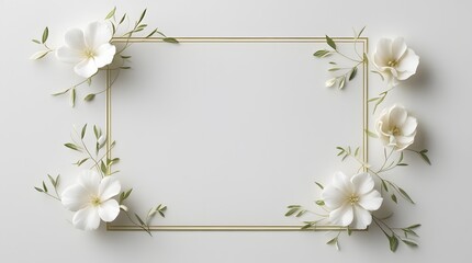 Luxurious Blank Stationery Mockup with Delicate Floral Corners