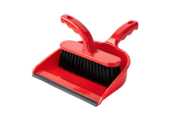 Vibrant Red Dustpan and Brush Set for Efficient Household Cleaning Tasks