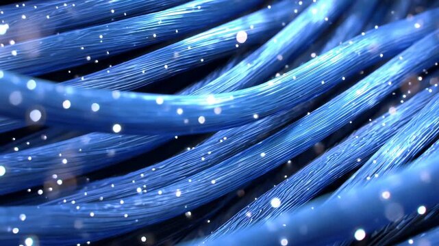 blue cable wires, fiber optic, technology background
