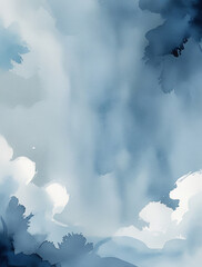 water color blue clouds background 4