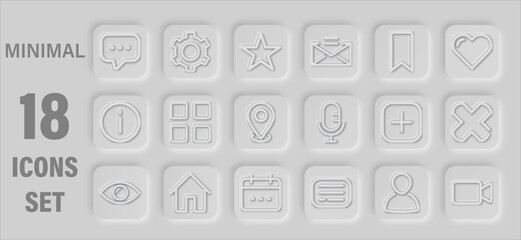 Minimal Icon Set Design Elements For User Interface And Application