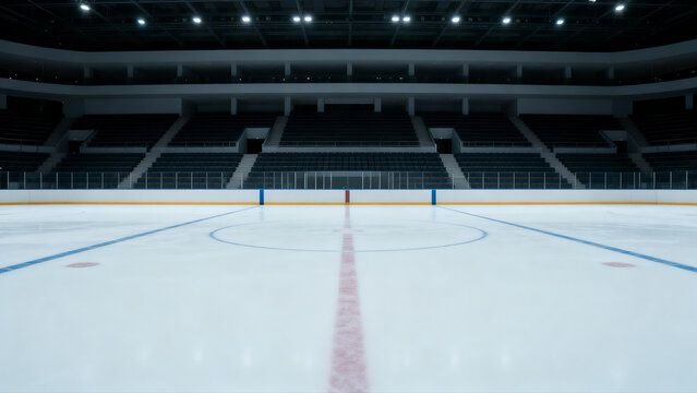 Empty ice hockey arena, neat seats