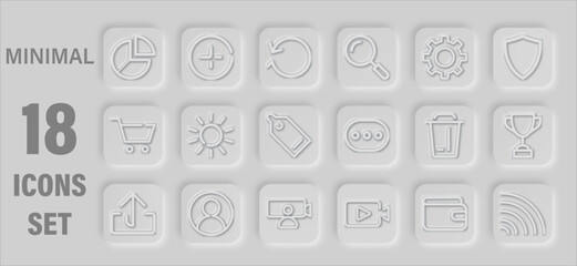 Minimal Icon Set For Digital Solutions And Business Growth