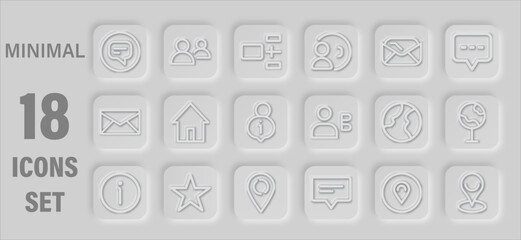 Minimal Icon Set For Business Communication And Digital Technology