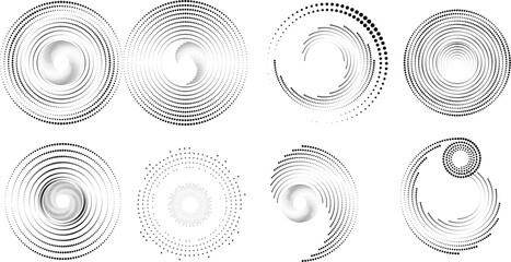 Halftone dots in circle form. round logo . vector dotted frame . design element