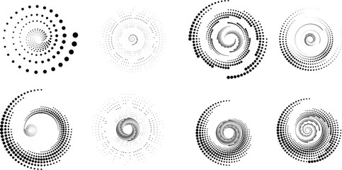 Plakat Halftone dots in circle form. round logo . vector dotted frame . design element