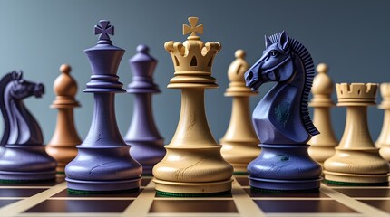 Minimalist Gold Chess Trophy Cup Vector Illustration on White Background