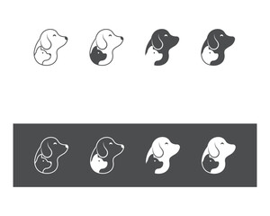Dog and cat logo design template vector, line of pet logo design suitable for pet shop, store, cafe, business, hotel, veterinary clinic, Domestic animal vector illustration logotype, sign and symbol