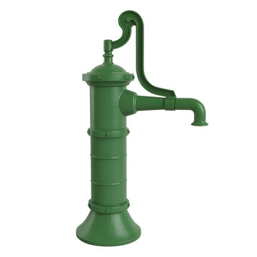 Green water pump isolated on transparent background isolated on transparent background