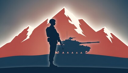Indian Army Day Tribute with Soldier Silhouettes