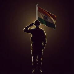 Indian Army Day Tribute with Soldier Silhouettes