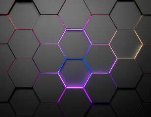 Central Hexagon Grid Glow