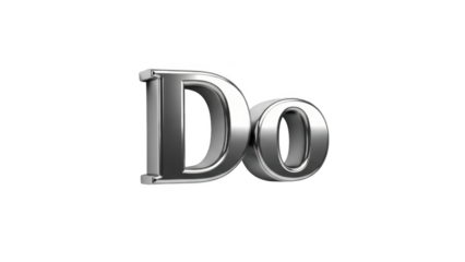 Silver 3d letters D O on black background text word