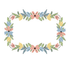 Fototapeta premium wreath of flowers, frame flowers