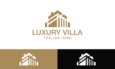 Luxury Real Estate Logo Design &ndash; Crown, House, Roof & Skyline Icon