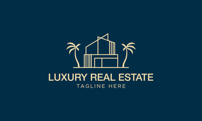 Luxury Real Estate Logo Design &ndash; Crown, House, Roof & Skyline Icon