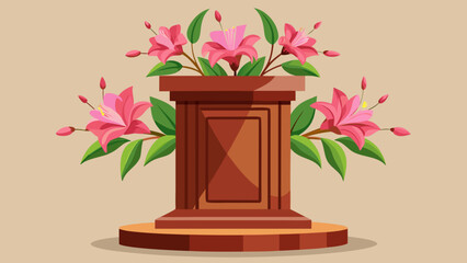 Elegant flower arrangement on pedestal