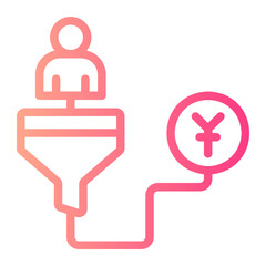 sales pipeline gradient icon