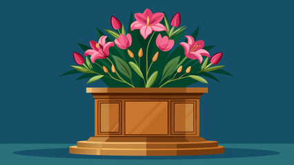 Elegant flower arrangement on pedestal