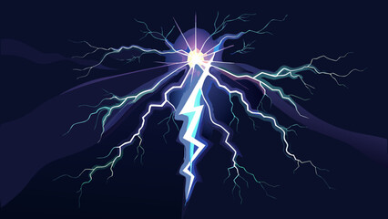 Vibrant lightning strike