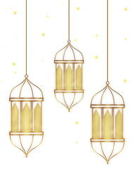 Golden Islamic Lantern Night Background