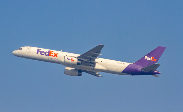 Ho Chi Minh City, Vietnam - &lrm;&lrm;&lrm;November 22, 2019 : A  Boeing 757-236(SF) Airplane Of FedEx With Registration N948FD Taking Off From Tan Son Nhat International Airport.
