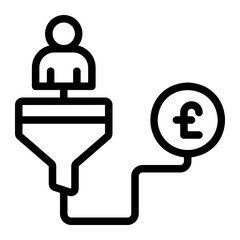 pound sterling line icon
