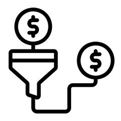 sales funnel line icon