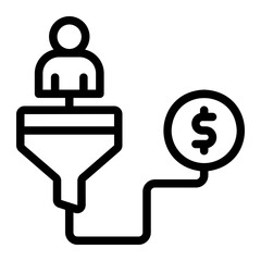 sales funnel line icon