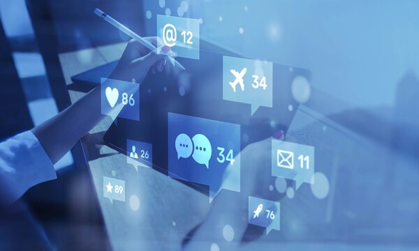 Social Media Communication and Digital Interaction. - Powered by Adobe