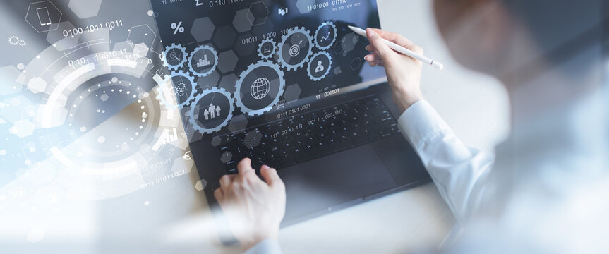 Digital Business Automation and Data Management Technology Concept. - Powered by Adobe