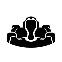 Gokart racing vehicle top view silhouette.