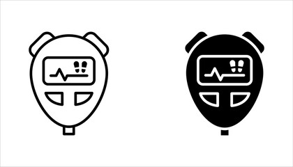 pedometer icon set. Physical activity, walking indicator. Fitness tracker. Digital sports. vector illustration on white background