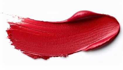 red lipstick smear smudge spread stain isolated on white background