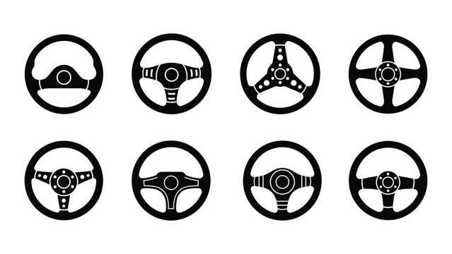 illustration of Truck steering wheel icon silhouette vector symbol